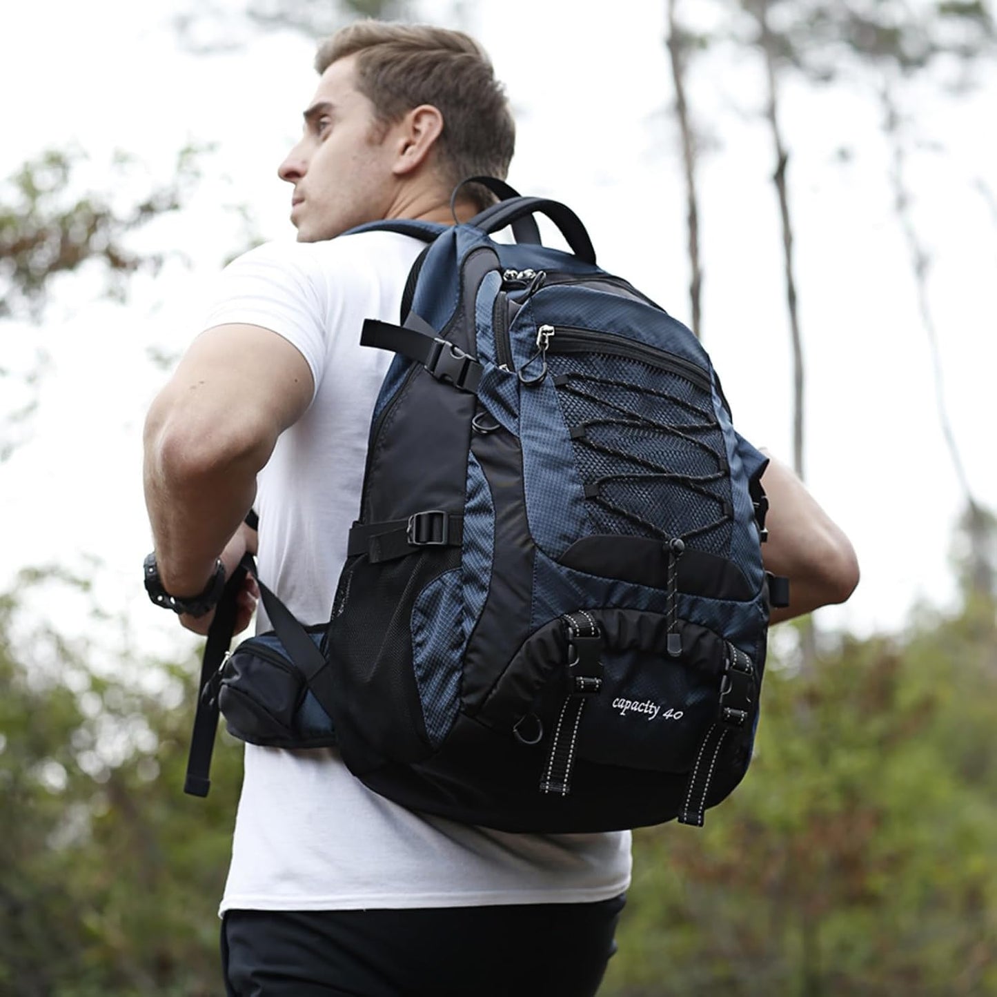 BOVIP 40L Hiking Backpack Waterproof Lightweight Daypack Travel Sports Camping Backpack for Men Women