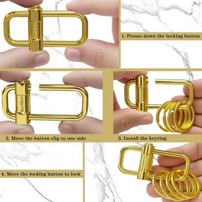 Key Chain, Heavy Duty Lock Key Ring Keychain Clip Key Holder Organizer for Home Car Keys Women Men