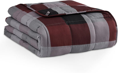 L'AGRATY Weighted Blanket - 60"x80" 17lbs Cooling Breathable Heavy Blanket Microfiber Material with Glass Beads for Adult All-Season Summer Fall Winter Soft Thick Comfort