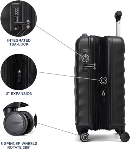 Travelpro Maxlite Air V2 Hardside Expandable Carry on Luggage, 8 Spinner Wheels, Lightweight Hard Shell Suitcase, TSA lock, Black, International Carry On 18-Inch