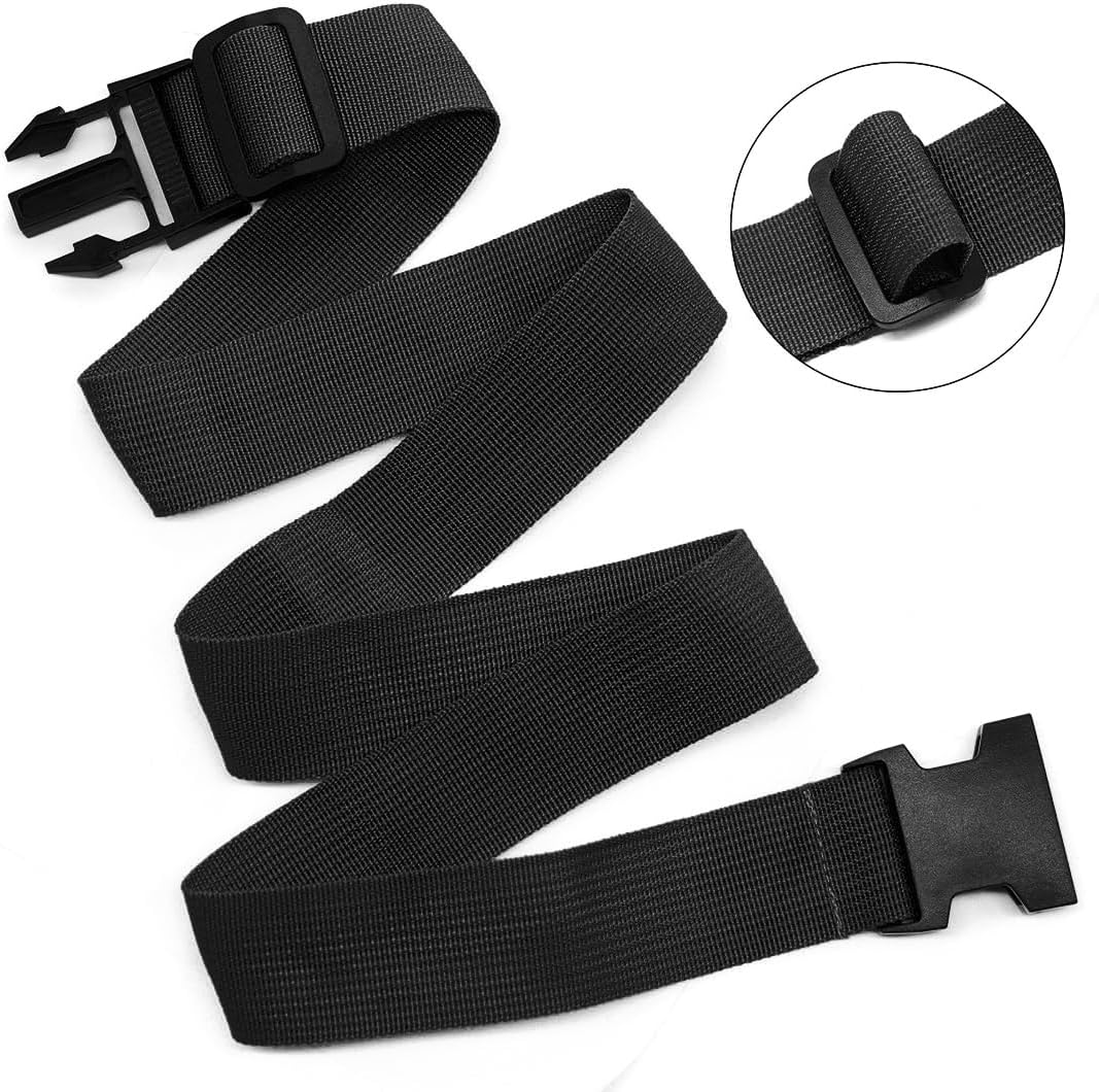 4Pack Luggage Straps Add Bag Luggage Straps to Connect Two Suitcases, Adjustable Luggage Belt Connector for Carry On, Travel Attachment Accessories for Connect Your 3 Luggages, Black