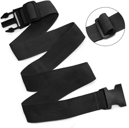 4Pack Luggage Straps Add Bag Luggage Straps to Connect Two Suitcases, Adjustable Luggage Belt Connector for Carry On, Travel Attachment Accessories for Connect Your 3 Luggages, Black