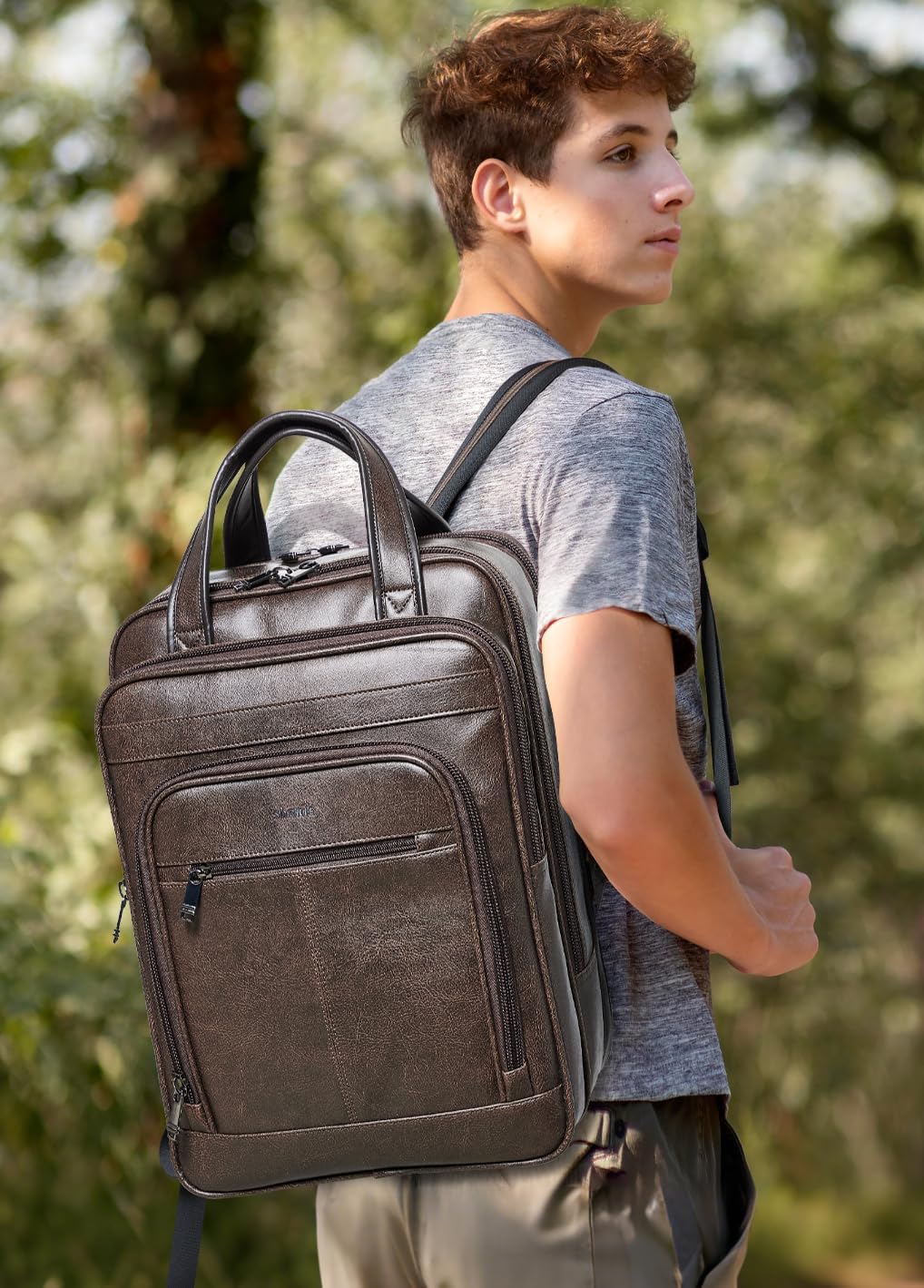 Shrrie 15.6" Laptop Backpack,Business Work Backpack Briefcase,Durable Computer Backpack for Office,Travel,College,Two-toned Coffee