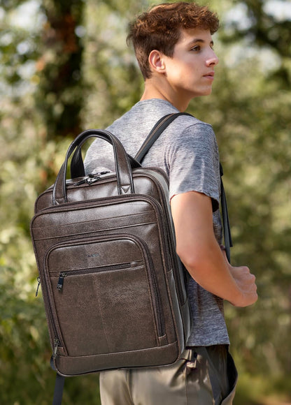 Shrrie 15.6" Laptop Backpack,Business Work Backpack Briefcase,Durable Computer Backpack for Office,Travel,College,Two-toned Coffee