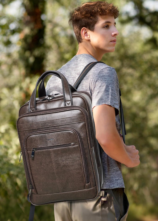 Shrrie 15.6" Laptop Backpack,Business Work Backpack Briefcase,Durable Computer Backpack for Office,Travel,College,Two-toned Coffee