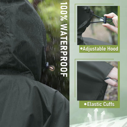 SaphiRose Unisex Rain Poncho Raincoat Hooded for Adults Women with Pockets