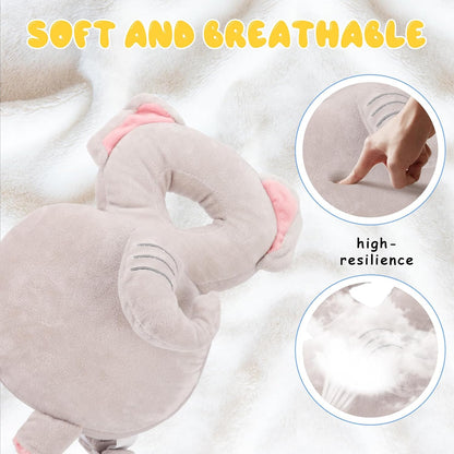 Baby Head Protection Backpack - Soft & Comfortable, Cute Cartoon Design, Elephant