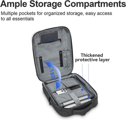 SOKOK Carry On Travel Backpack Waterproof Business Backpack with Laptop Compartment, Hardshell Computer Backpack for Men and Women, White