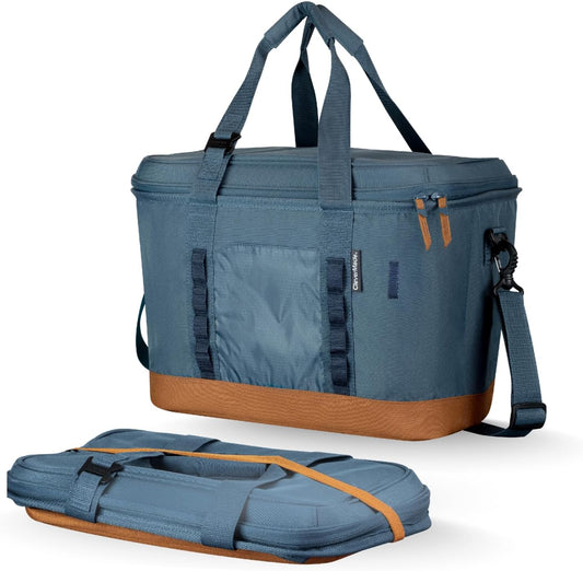 CleverMade Collapsible Insulated Cooler Bag – Leakproof Soft Folding Cooler for Beach, Travel, Car