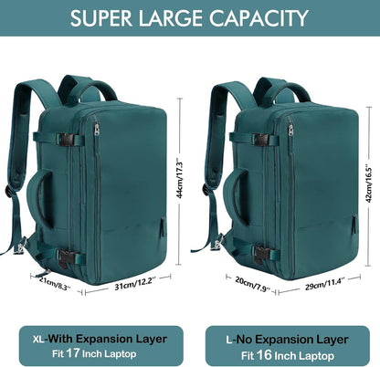 Beraliy Travel Backpack, Carry on Backpack, Airline Approved Personal Item Bag, 16 Inch Laptop Backpack, Waterproof Hiking Daypack Backpack, Weekender Bag, Peacock Blue