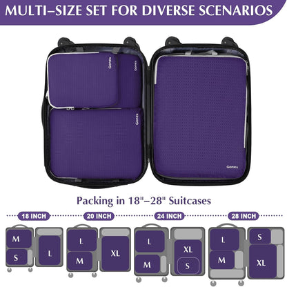 Gonex Compression Packing Cubes, 3pcs/4pcs Expandable Storage Travel Luggage Bags Organizers