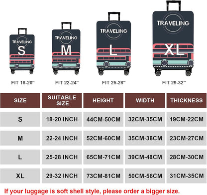 WUJIAONIAO Travel Luggage Cover Baggage Suitcase Cover Protector Skins 18-32 Inch (TRAVELING, M (for 22-24 inch luggage))