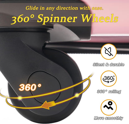 Merax Carry on Luggage Set, 20 Inch Hardshell ABS Suitcase with Spinner Wheels, Built-in TSA Lock & 2 Packing Cubes Airline Approved for Business Weekend Travel