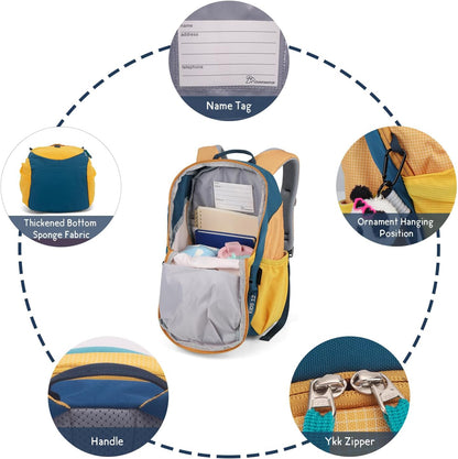 MOUNTAINTOP Kids Backpack 12L Toddler Hiking Backpack,Kindergarten Preschool Daypack for Boys Girls