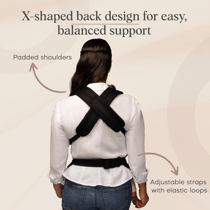 Cub & Co Ergonomic Baby Carrier Newborn to Toddler – 4-in-1 Adjustable with Head Support, Breathable Fabric, Padded Waistband & Travel-Ready Foldable Design (Black)