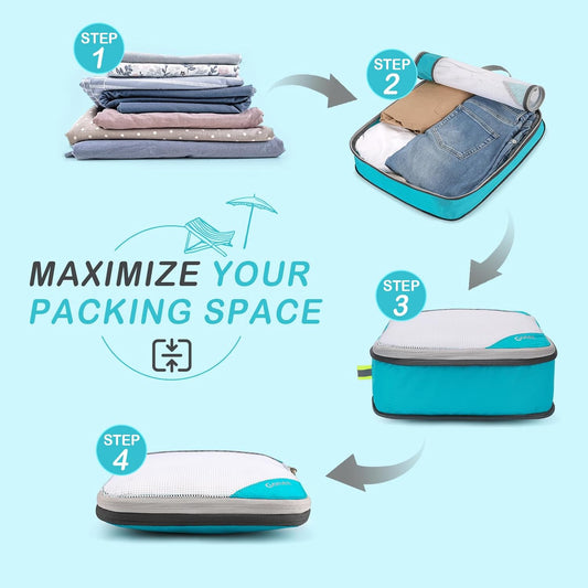 Compression Packing Cubes, Gonex Extensible Storage Mesh Bags Organizers