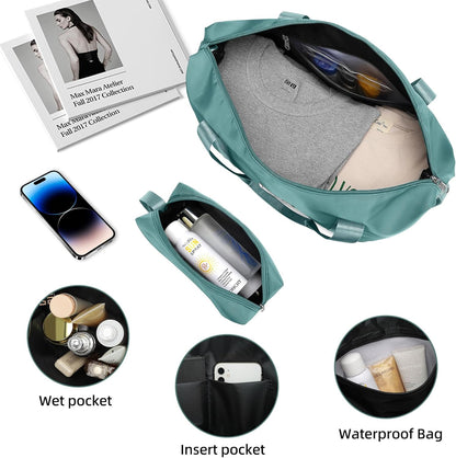 LARVENDER Luggage Sets 5 Piece Hardside Expandable Suitcase with Wheels Lock,Hardside Lightweight Rolling Suitcase for Women and Men,Misty Blue