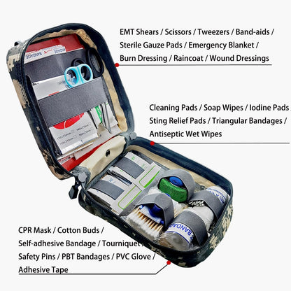 Carlebben EMT MOLLE Ifak Pouch Tactical MOLLE Medical First Aid Kit Utility Pouch ACU Camouflage