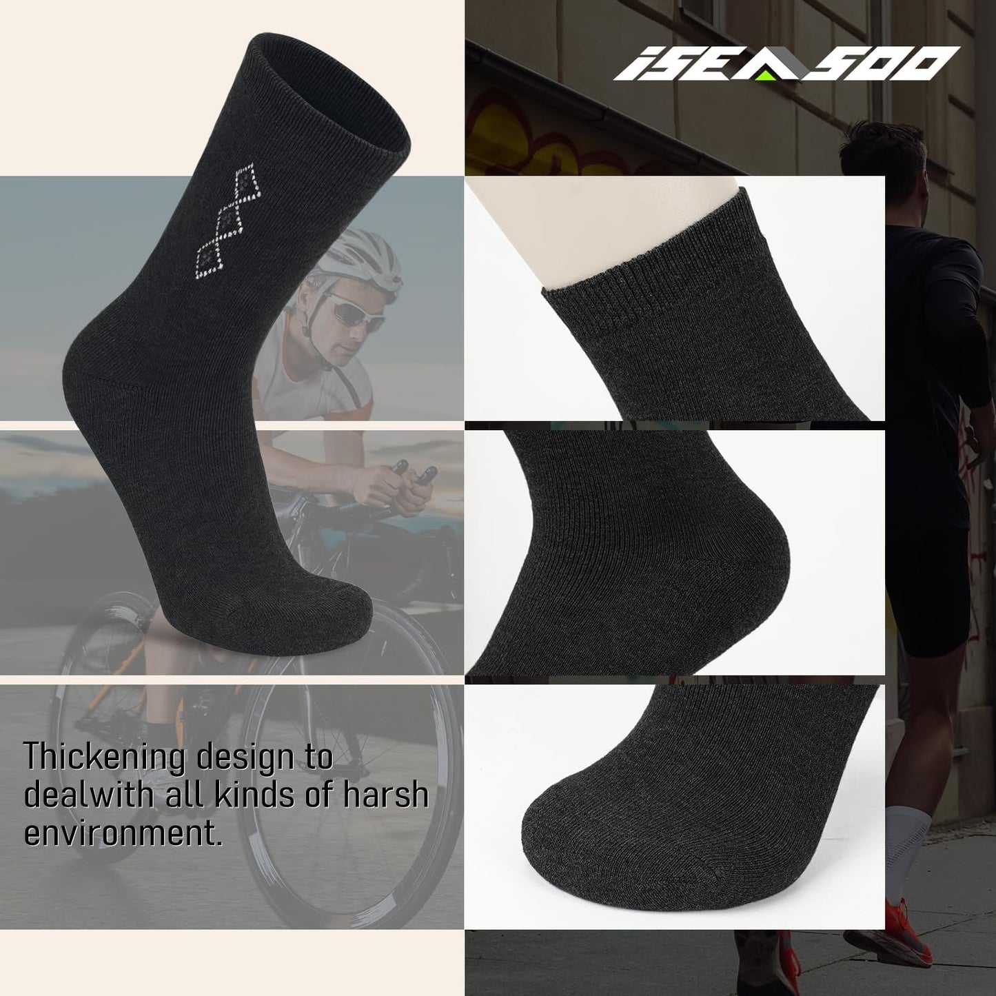 Iseasoo Copper Compression Socks for Men & Women – Plantar Fasciitis Relief, Ankle Support & Circulation – Running & Recovery