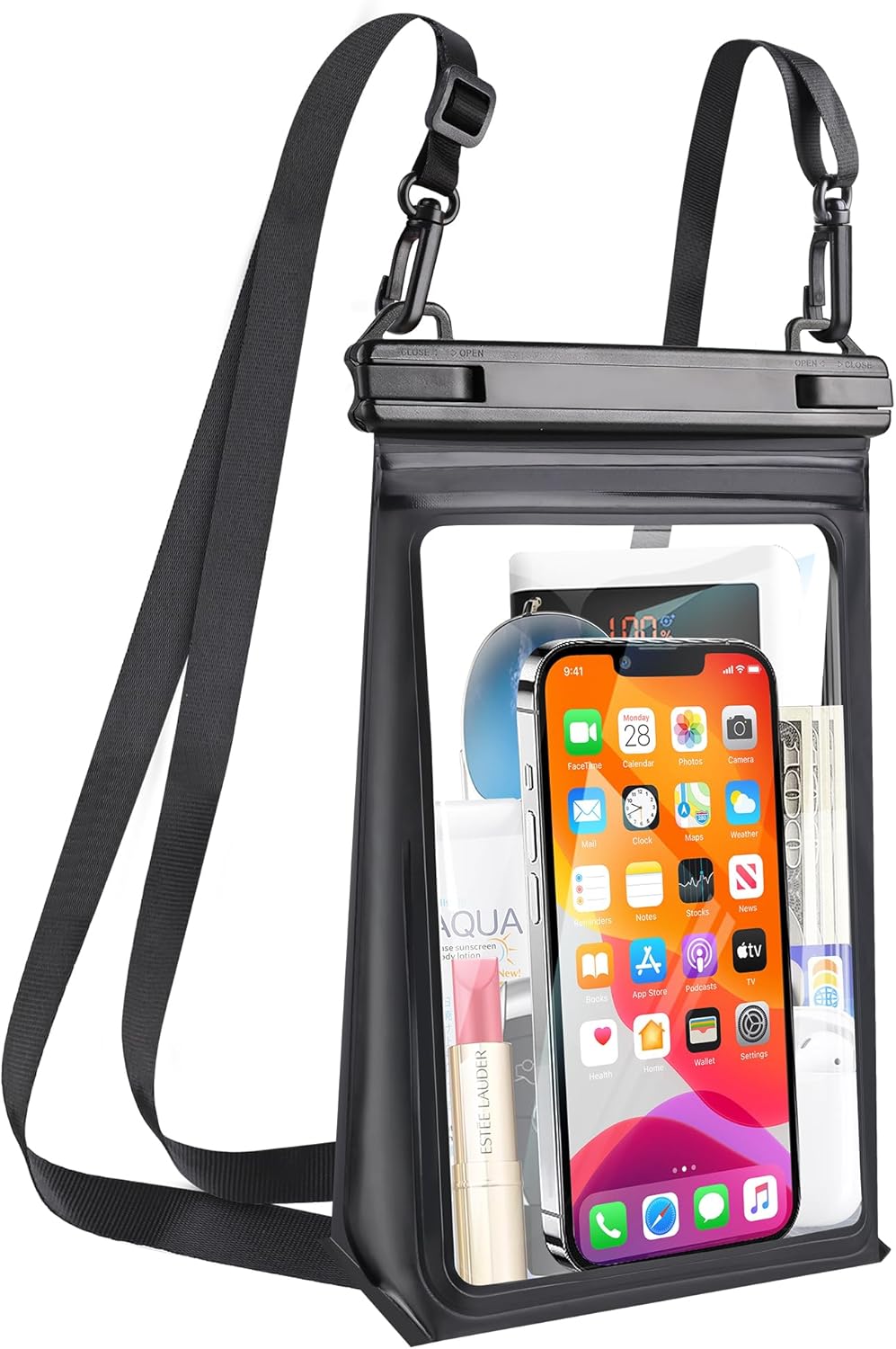 Large Capacity Waterproof Phone Pouch, Floating Dry Bag for iPhone 16 13 12 11 Pro Max Galaxy S22 S21 Waterproof Bag Sunscreen Glasses Storage Dry Pouch for Swimming Rafting Boating