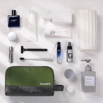 Gonex Travel Toiletry Bag Nylon, Dopp Kit Shaving Bag Toiletry Organizer Olive Green