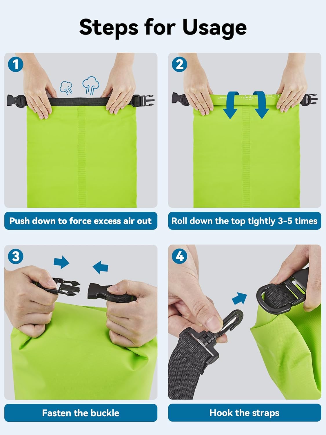 HEETA Waterproof Dry Bag for Women Men(Upgraded Version) 5L/10L/20L/30L/40L Roll Top Lightweight Dry Storage Bag Backpack with Emergency Whistle for Travel, Swimming, Boating, Kayaking, Camping, Beach