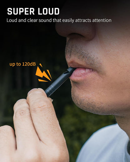 TISUR Titanium Emergency Whistle,120db Safety Whistle with Lanyard,Outdoor Survival Small Whistle for Life Saving,Hiking,Pets Training,Coach Sports