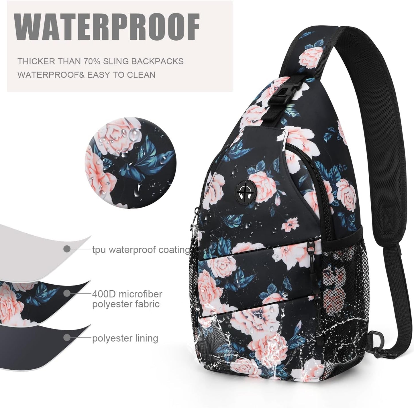 Crossbody Bags for Women Men Trendy Sling Bag Bakpack Casual Chest Bag with Convertible Shoulder Strap