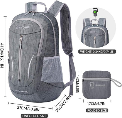 ZOMAKE 25L Ultra Lightweight Packable Backpack, Foldable Hiking Backpacks Water Resistant Small Folding Daypack for Travel(Black)