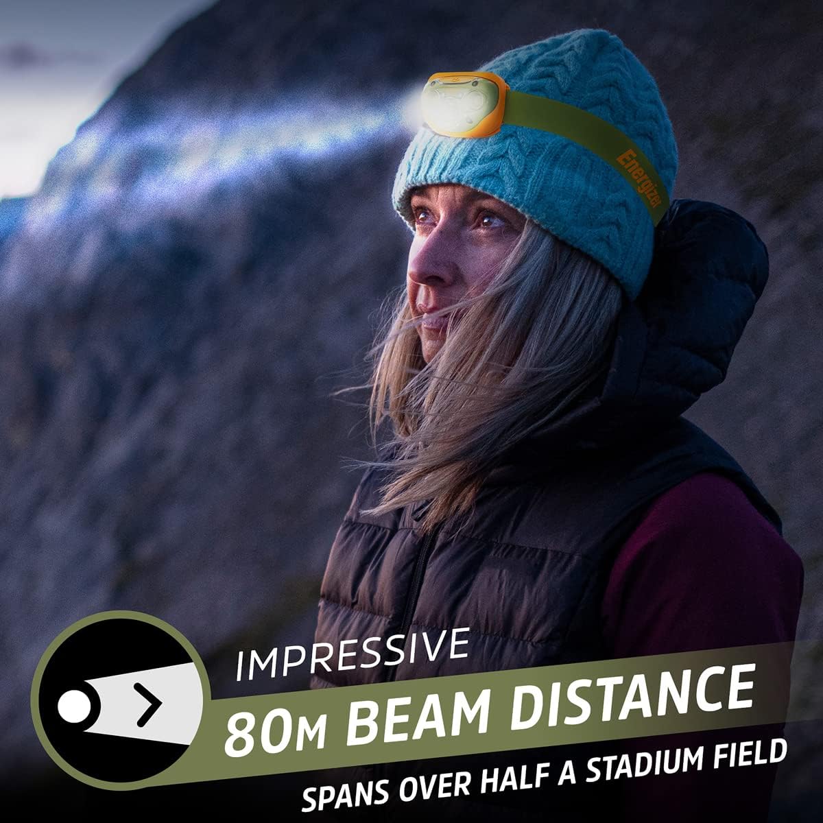 Energizer LED Headlamp PRO (2-Pack), IPX4 Water Resistant Headlamps, High-Performance Head Light for Outdoors, Camping, Running, Storm, Survival LED Light for Emergencies (Batteries Included)