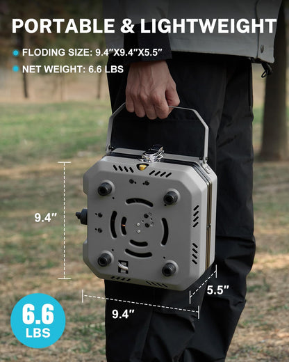 Gonex 2 Burner Propane Camping Stove with Griddle & Grates, Portable Foldable Cooking Stove with Total 16,000 BTU, Two Piezo Ignition Adjustable Burners for Camping, Patio, Emergency, Hiking (Grey)