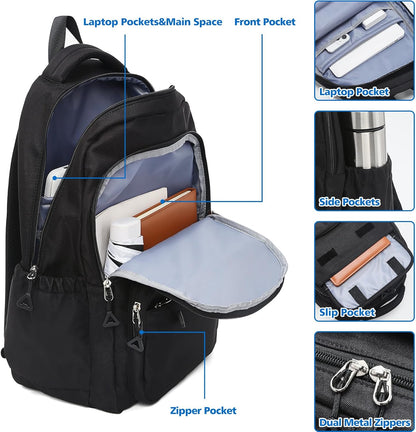 FOXLOVER Travel Laptop Backpack, Anti-Theft Slim Business Backpack, School College Bag for Men & Women, Fits 15.6 Inch Laptop