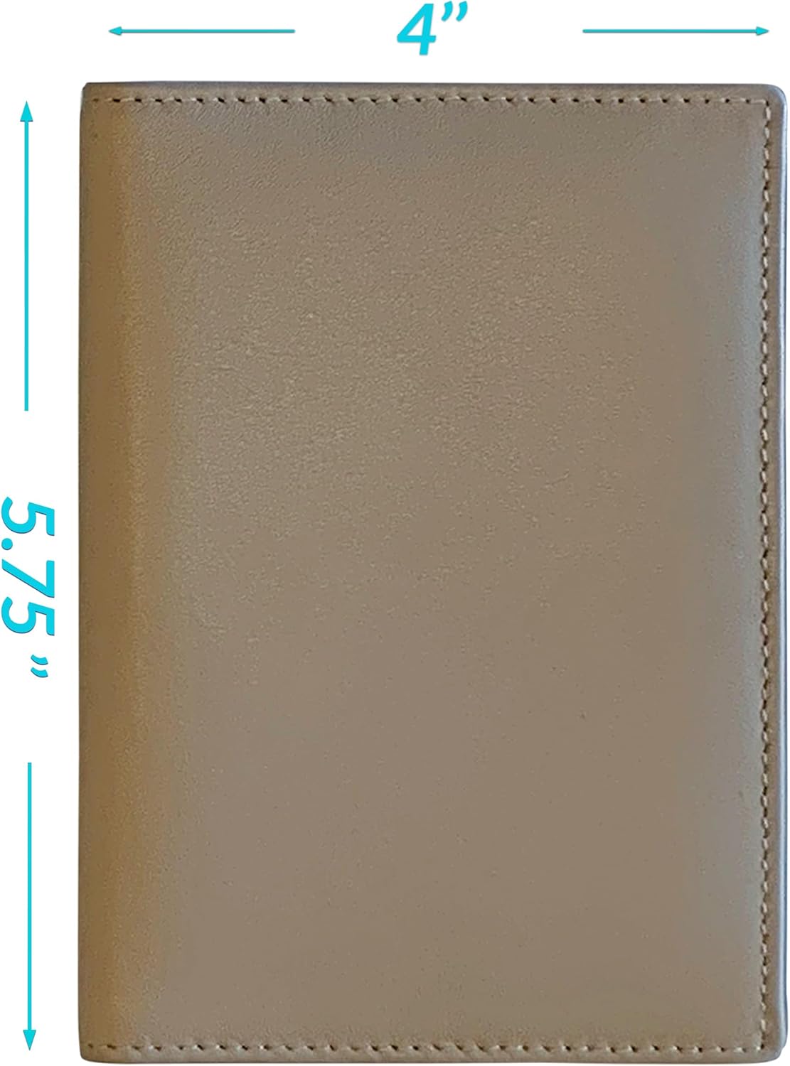 Personalized Monogrammed Taupe Leather RFID Passport Wallet