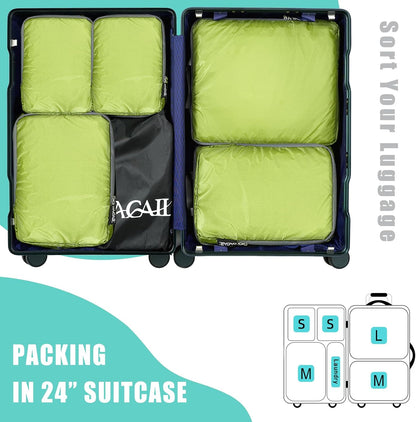 BAGAIL 6 Set Ultralight Compression Packing Cubes Packing Organizer for Travel Accessories Luggage Suitcase Backpack