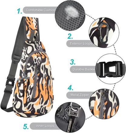 TITECOUGO Small Sling Bag, Lightweight Crossbody Backpack for Men Women, Shoulder Bag for Sports and Outdoor