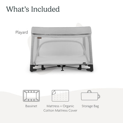 UPPAbaby Remi Playard | Deluxe 3-in-1 Portable Playard, Bedside Bassinet + Travel Crib| Mesh Bassinet, Mattress, Organic Cotton Mattress Cover + Storage Bag Included | Stella (Grey Brushed Mélange)