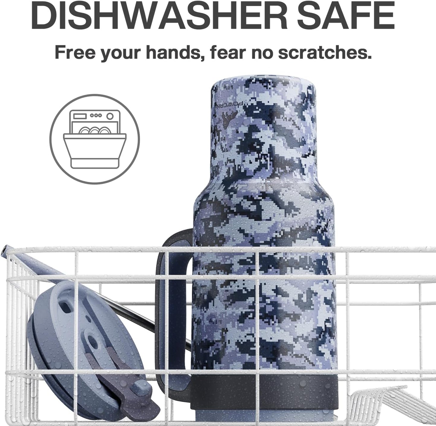 40 oz Camo Tumbler with Handle, 2-in-1 Straw and Sip Lid, Leakproof, Dishwasher Safe, Insulated Stainless Steel Travel Coffee Mug, Keeps Cold for 34 Hours, Fits in Car Cup Holder (Navy Digital)