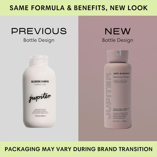 Jupiter Balancing Anti Dandruff Shampoo Duo, for Women & Men, Physician-Formulated for Flaky, Itchy, Oily, Dry Scalp, & Paraben-Free, Anti-Dandruff Shampoo with Zinc, 2 pack, 14 fl oz ea