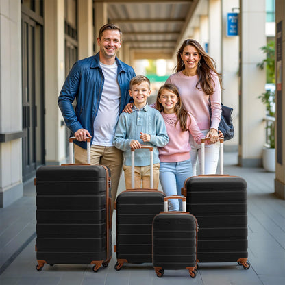 Coolife Luggage 4 Piece Set Suitcase Spinner Hardshell Lightweight TSA Lock