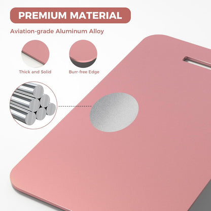 Personalized Luggage Tags, Custom Luggage Tags 4 Pack TSA Approved Double Sided Laser Engraving, Metal Luggage Tag for Suitcases with Stainless Loops, Name Tag for Bags, Backpacks (Pink)