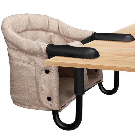 Hook On High Chair - Portable & Foldable for Babies 6-36 Months, Family & Travel Use with Carry Bag(Khaki)