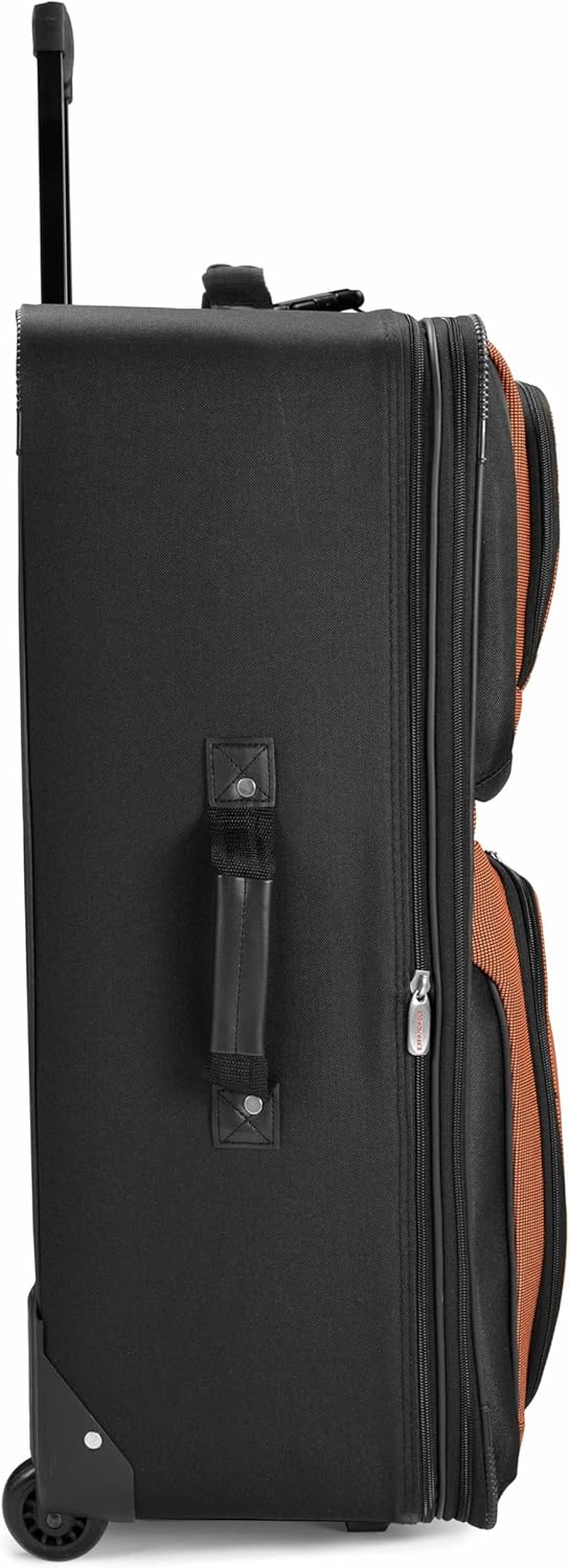 Travel Select Amsterdam 29-Inch Softside Expandable Rolling Upright Luggage, Lightweight 2-Wheel Check-In Suitcase with Push-Button Handle, Orange