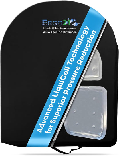 Lumbar Support Pillow for Office Chair, Car, Driving Seat, Auto, Lower Back Pain | Great Back Support with Liquid Filled Membranes | Small Size, (18" W x 18”x 1.5”)