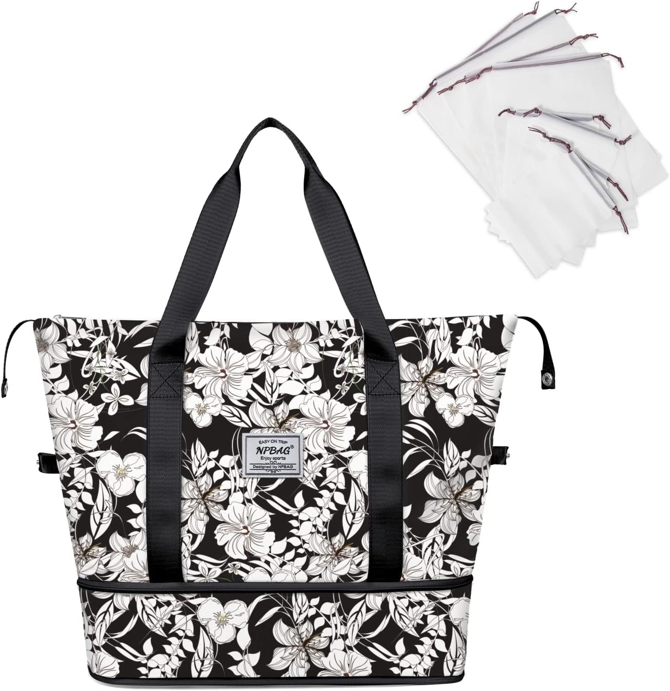 NPBAG Women Travel Duffel, Multi Functional Large Expandable Weekender Carry-on Tote, Gym Workout Overnight Bag, Mommy Hospital Bag for Labor and Delivery