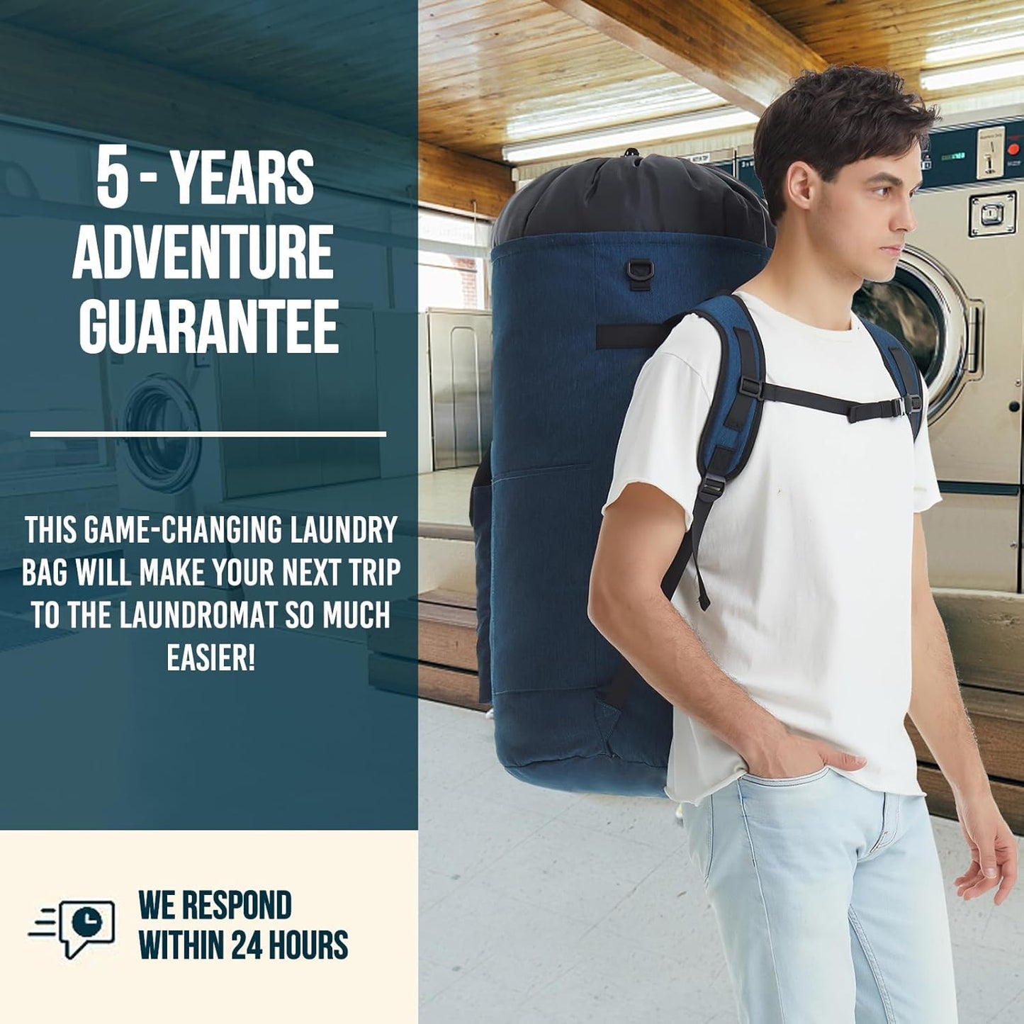 Laundry Backpack Heavy Duty, 115L Extra Large Laundry Bag with Straps, Dorm Room Essential for Guys, Backpack Laundry Bags with 4 Pockets, Laundry Hamper Bags for College Dorm, Apartment, Laundromat