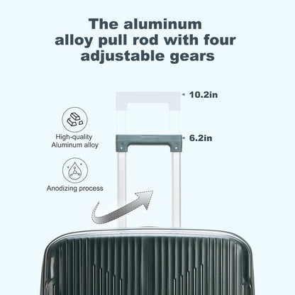 Nazhura Luggage Set, 3-Piece Hardside Suitcase Set, 20-inch Carry On, 24-inch, 28-inch Luggage