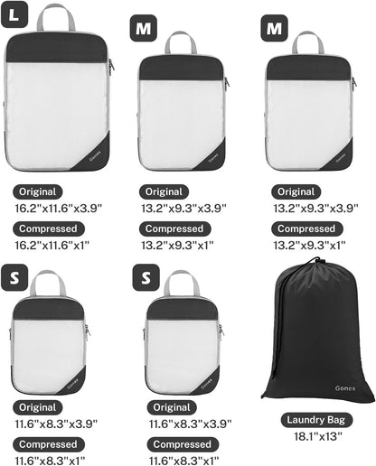 Compression Packing Cubes, Gonex Extensible Storage Mesh Bags Organizers