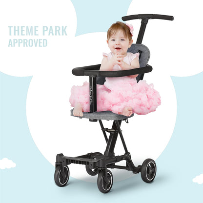 Dream On Me Lightweight And Compact Coast Rider Stroller With One Hand Easy Fold, Adjustable Handles And Soft Ride Wheels, Grey