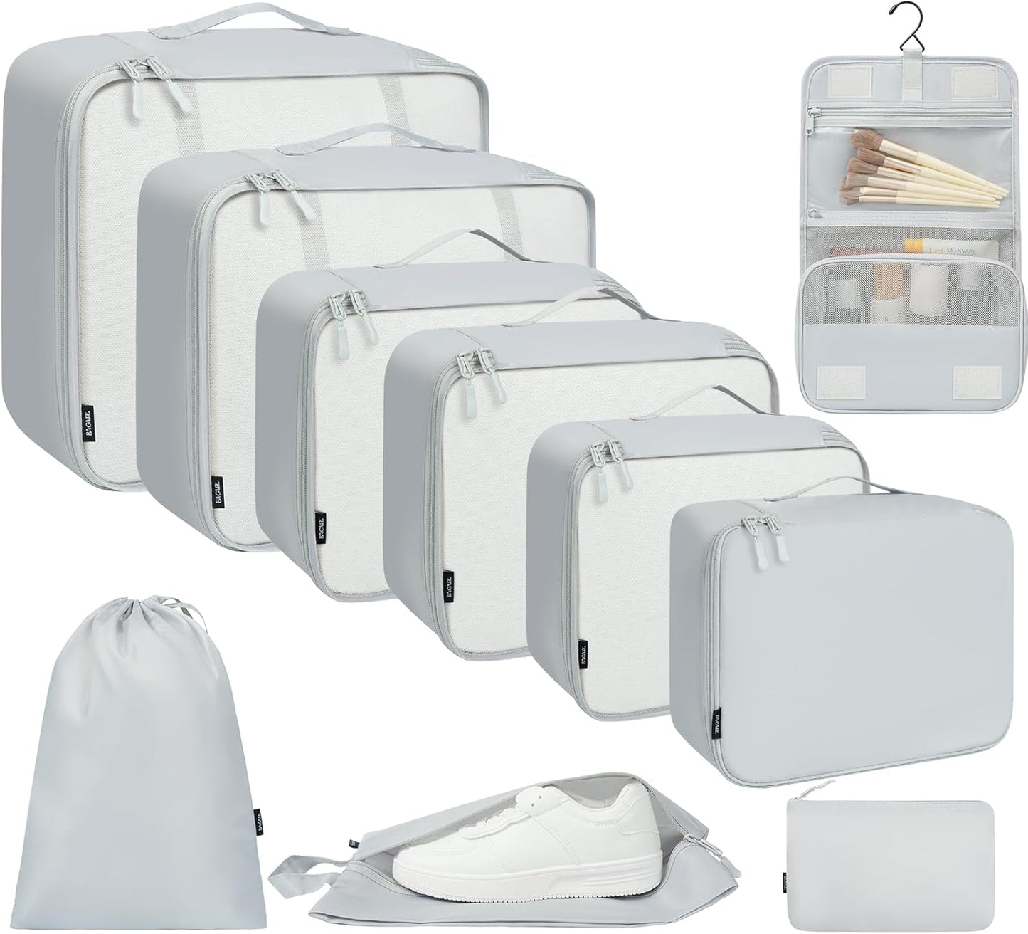 BAGAIL 6 Set/8 Set/10 Set Packing Cubes Various Sizes Packing Organizer for Travel Accessories Luggage Carry On Suitcase