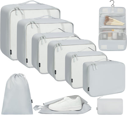 BAGAIL 6 Set/8 Set/10 Set Packing Cubes Various Sizes Packing Organizer for Travel Accessories Luggage Carry On Suitcase